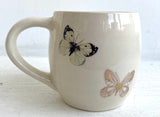 Porcelain Pottery Mug Blue/Gold Butterflies 02