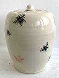 Porcelain Pottery Jar with Black and Gold Bees, large