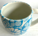 Porcelain Pottery Mug with Turquoise Fruit Slices