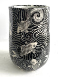 Porcelain Pottery Vase with Koi in Swirling Water