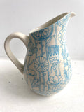 Porcelain Pottery Pitcher with Turquoise Flowers