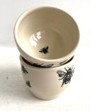 Porcelain Pottery: Itty Bitty Sippy Cup with Bees/SOLD SINGLY