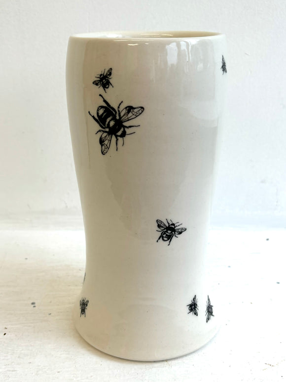 Bee Ware Porcelain Pottery Vase Teardrop Shape