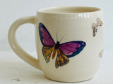 Porcelain Pottery Mug Pink/Gold Butterflies 03