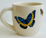 Porcelain Pottery Mug Royal Blue/Gold Butterflies 05