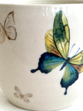 Porcelain Pottery Mug Blue/Green with Tails/Gold Butterflies 08