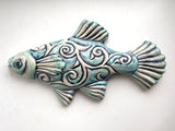 Wall Fish: "Guppy" Girl  with Carved Arabesques
