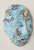 Wall Work: Large Meditation Mask with Cherry Blossoms and 2 Hummingbirds