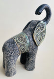 Sculpture of Baby Elephant with Arabesque and Lotus Transfer