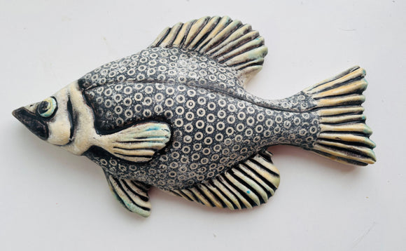 Wall Fish: Freshwater Crappie with Polka Dot Pattern/Left facing