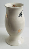 Bee Ware Porcelain Pottery Pedestal Vase with Gold Bees