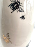 Bee Ware Porcelain Pottery Pedestal Vase with Gold Bees