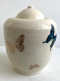Porcelain Pottery Jar with Multicolour and Gold Butterflies Small