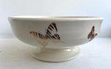 Porcelain Pottery Shallow Footed Bowl with Multicolour and Gold Butterflies