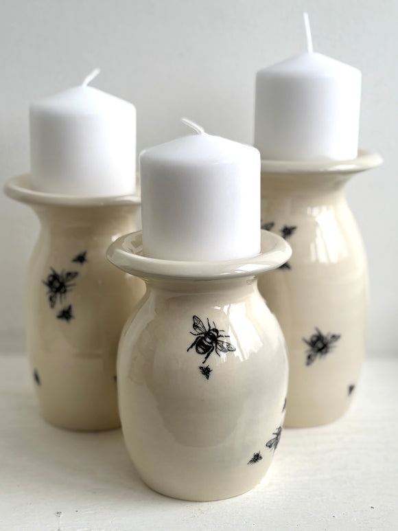 Bee Ware Porcelain Pottery Pillar Candleholder(No.2)