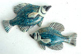 Wall Fish: Freshwater Crappie with Asian Wave Pattern Right Facing
