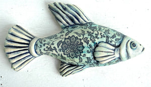Wall Fish: "Guppy" Couple with Lotus in an Arabesque/ MALE