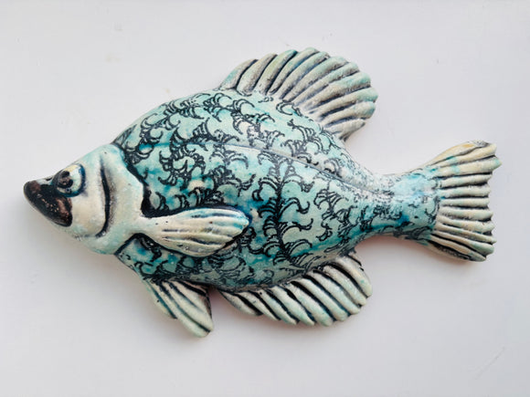 Wall Fish: Freshwater Crappie with Arabesque Pattern LEFT Facing