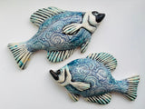 Wall Fish: Freshwater Crappie with Wave Pattern Left Facing