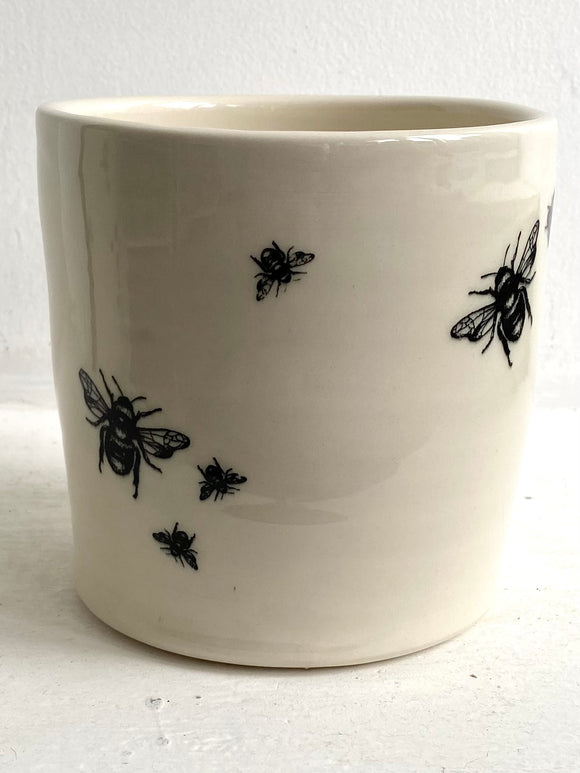 Bee Ware Porcelain Pottery Utensil Tub
