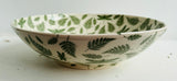 Porcelain Pottery Bowl with Green Dragonflies and Ferns