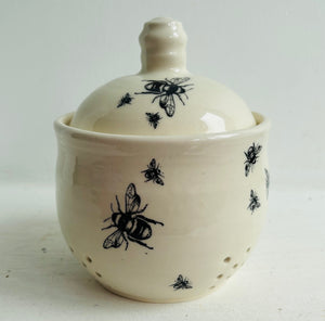 Bee Ware Porcelain Pottery Garlic Keeper