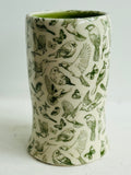 Porcelain Pottery Vase with Green Birds and Bees