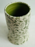 Porcelain Pottery Vase with Green Birds and Bees
