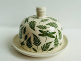 Butter Dish with Dragonflies and Ferns