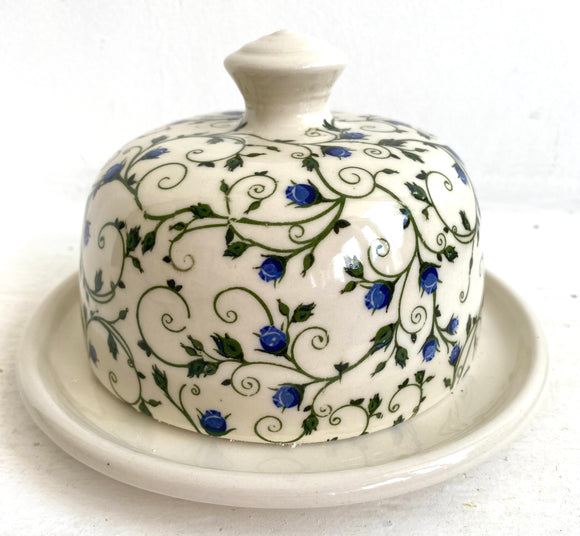 Butter Dish Blue Roses NEW!