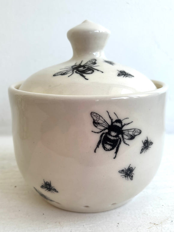 Bee Ware Porcelain Pottery Garlic Keeper