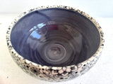 Porcelain Pottery Fruit Bowl with Black Geometric Dahlias/Purple Liner (Copy)