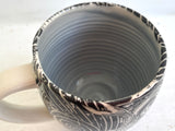 Porcelain Pottery Mug with Koi in Swirling Water Blue Liner