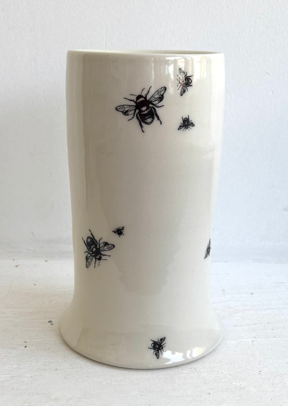 Bee Ware Porcelain Pottery Vase Tall