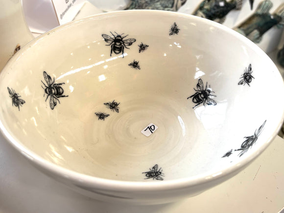 Bee Ware Porcelain Pottery Bowl Shallow
