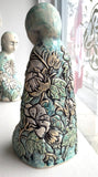 Sculpture: "Still" Meditation Figure with Peonies