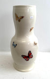 Porcelain Pottery Over size Vase with Full Colour and Gold Butterflies Large