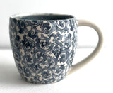 Porcelain Pottery Mug with Blue Arabesque
