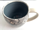 Porcelain Pottery Mug with Koi in Water/Blue Liner