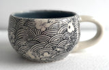 Porcelain Pottery Latte/Flat White Mug Koi/NEW SHAPE