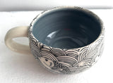 Porcelain Pottery Latte/Flat White Mug Koi/NEW SHAPE