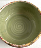 Porcelain Pottery BOWL with Pink flowers on a Yellow Ground NEW