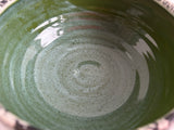 Porcelain Pottery Bowl with Dahlias/Green Liner