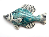 Wall Fish: Freshwater Crappie with Asian Wave Pattern LEFT Facing