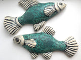 Wall Fish: "Guppy" Couple with Lotus/ FEMALE/Left Facing/Bottom