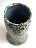Porcelain pottery Vase with Blue Flowers on Green NEW/1
