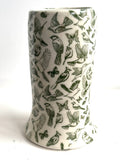 Porcelain Pottery Vase with Green Birds and Bees