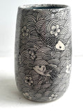 Porcelain Pottery Vase with Koi in Waves