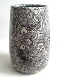 Porcelain Pottery Vase with Koi in Waves