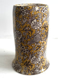 Porcelain Pottery Vase with White Flowers on Honey Field NEW